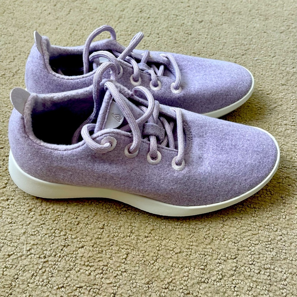 Allbirds Womens Wool Runners Lavender Lace Up Sneakes Trainers Casual Shoes 8